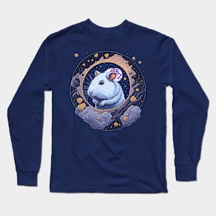 White Hamster at Night Time Long Sleeve T-Shirt